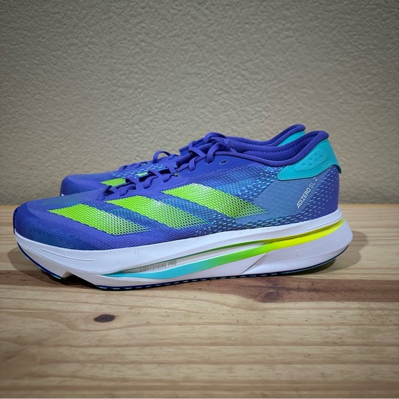 adidas Adizero SL2 M Cobalt Blue Lucid Lemon Blue Spark Men Running Shoes IE3396 - Picture 10 of 11